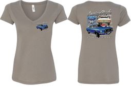 Ford Tee 1967 Mustang (Front & Back) Ladies V-neck