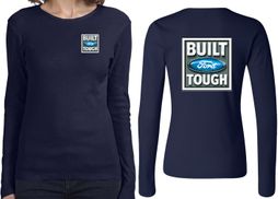 Ford Tee Built Ford Tough (Front & Back) Ladies Long Sleeve