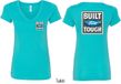 Ford Tee Built Ford Tough (Front & Back) Ladies V-neck