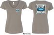 Ford Tee Built Ford Tough (Front & Back) Ladies V-neck