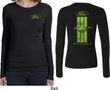 Ford Tee Green Mustang Stripe (Front & Back) Ladies Long Sleeve
