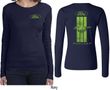 Ford Tee Green Mustang Stripe (Front & Back) Ladies Long Sleeve
