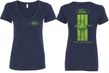 Ford Tee Green Mustang Stripe (Front & Back) Ladies V-neck