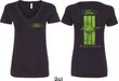 Ford Tee Green Mustang Stripe (Front & Back) Ladies V-neck