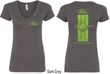 Ford Tee Green Mustang Stripe (Front & Back) Ladies V-neck