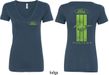 Ford Tee Green Mustang Stripe (Front & Back) Ladies V-neck