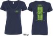 Ford Tee Green Mustang Stripe (Front & Back) Ladies V-neck