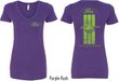 Ford Tee Green Mustang Stripe (Front & Back) Ladies V-neck