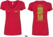 Ford Tee Green Mustang Stripe (Front & Back) Ladies V-neck