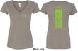 Ford Tee Green Mustang Stripe (Front & Back) Ladies V-neck