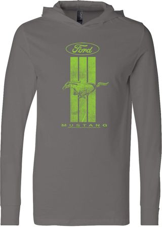 Ford Tee Green Mustang Stripe Lightweight Hoodie