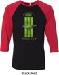 Ford Tee Green Mustang Stripe Raglan Shirt