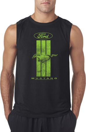 Ford Tee Green Mustang Stripe Sleeveless Shirt