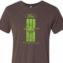 Ford Tee Green Mustang Stripe Tri Blend Tee Ford Tee Green Mustang Stripe Tri Blend Tee