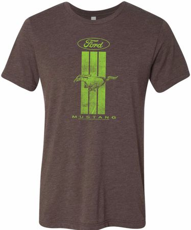 Ford Tee Green Mustang Stripe Tri Blend Tee