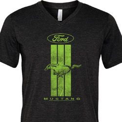 Ford Tee Green Mustang Stripe Tri Blend V-neck Ford Tee Green Mustang Stripe Tri Blend V-neck