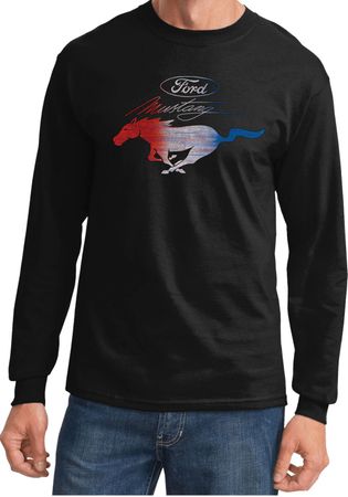 Ford Tee Mustang Red White and Blue Long Sleeve