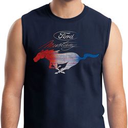 Ford Tee Mustang Red White and Blue Muscle Shirt Ford Tee Mustang Red White and Blue Muscle Shirt