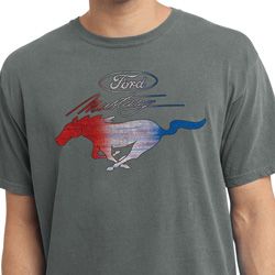 Ford Tee Mustang Red White and Blue Pigment Dyed Shirt Ford Tee Mustang Red White and Blue Pigment Dyed Shirt