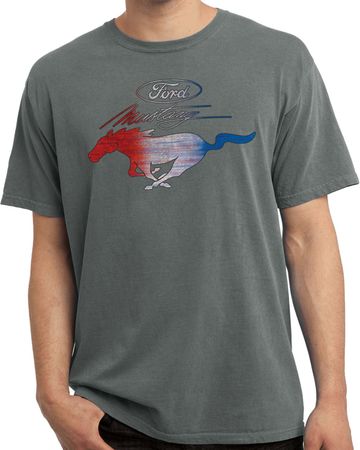 Ford Tee Mustang Red White and Blue Pigment Dyed Shirt