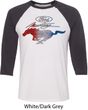 Ford Tee Mustang Red White and Blue Raglan Shirt
