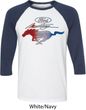 Ford Tee Mustang Red White and Blue Raglan Shirt