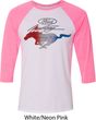 Ford Tee Mustang Red White and Blue Raglan Shirt