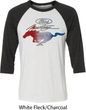 Ford Tee Mustang Red White and Blue Raglan Shirt