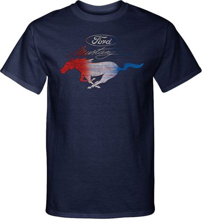 Ford Tee Mustang Red White and Blue Tall Shirt