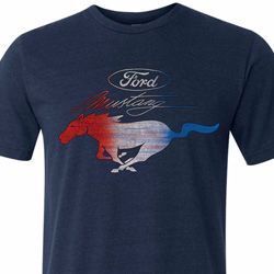 Ford Tee Mustang Red White and Blue Tri Blend Tee Ford Tee Mustang Red White and Blue Tri Blend Tee