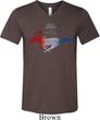 Ford Tee Mustang Red White and Blue Tri Blend V-neck