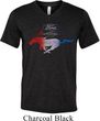 Ford Tee Mustang Red White and Blue Tri Blend V-neck