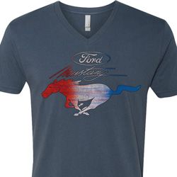 Ford Tee Mustang Red White and Blue V-neck Ford Tee Mustang Red White and Blue V-neck
