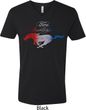 Ford Tee Mustang Red White and Blue V-neck