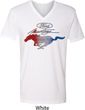 Ford Tee Mustang Red White and Blue V-neck