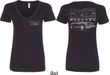 Ford Tee Mustang with Grill (Front & Back) Ladies V-neck