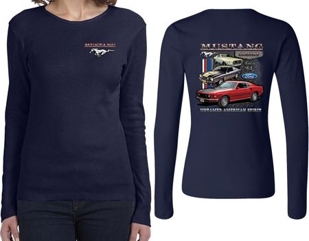 Ford Tee Mustangs Untamed (Front & Back) Ladies Long Sleeve