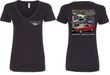 Ford Tee Mustangs Untamed (Front & Back) Ladies V-neck