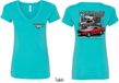Ford Tee Mustangs Untamed (Front & Back) Ladies V-neck