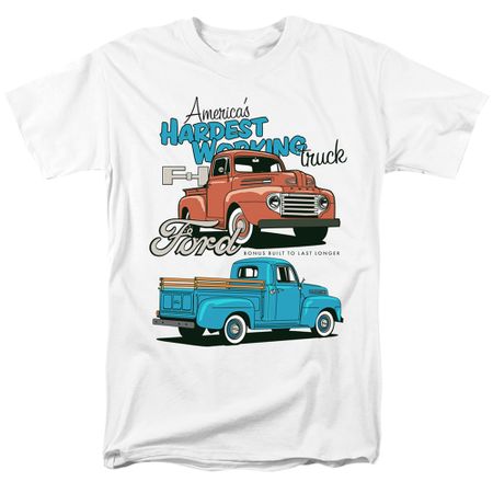 Hardest Working Ford Truck Mens T-shirt - White