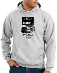 Ford Truck Hoodie Hooded Sweatshirt - F-150 Adult Ash Hoody Ford Truck Hoodie Hooded Sweatshirt - F-150 Adult Ash Hoody