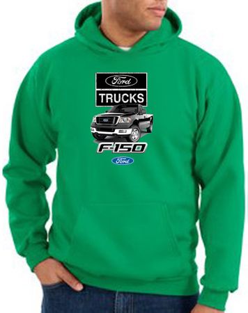 Ford Truck Hoodie Hooded Sweatshirt - F-150 Adult Kelly Green Hoody