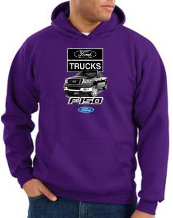 Ford Truck Hoodie Hooded Sweatshirt - F-150 Adult Purple Hoody