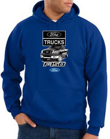 Ford Truck Hoodie Hooded Sweatshirt - F-150 Adult Royal Hoody