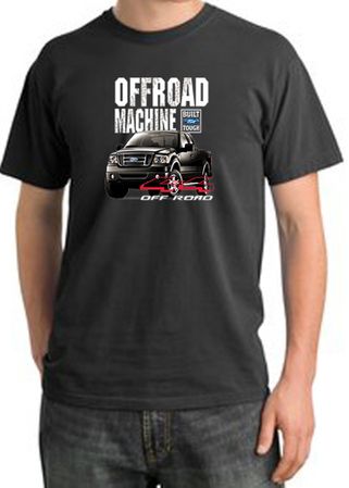 Ford Truck Pigment Dyed T-Shirt - F-150 4X4 Offroad Dark Smoke Tee