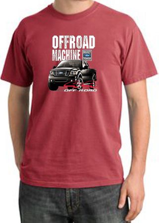 Ford Truck Pigment Dyed T-Shirt - F-150 4X4 Offroad Dashing Red Tee