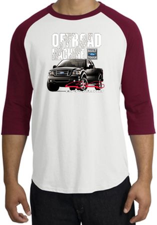 Ford Truck Raglan Shirt - F-150 4X4 Offroad Machine White/Cardinal