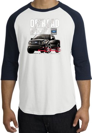 Ford Truck Raglan Shirt - F-150 4X4 Offroad Machine White/Navy T-Shirt