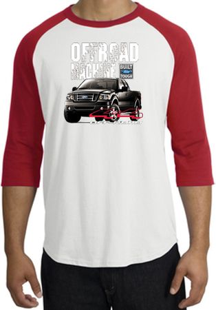 Ford Truck Raglan Shirt - F-150 4X4 Offroad Machine White/Red T-Shirt