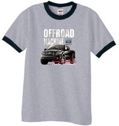 Ford Truck Ringer T-Shirt - F-150 4X4 Offroad Machine Adult Grey/Black